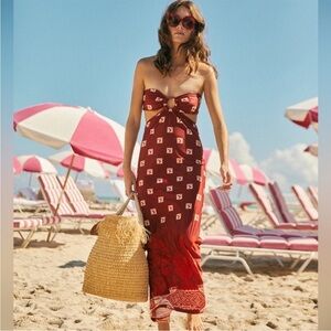 Johanna Ortiz Quechua Cut Out Halter Midi Dress NWT